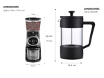 KIT Molinillo De Cafe Profesional CG165 + Cafetera Manual Francesa Gadnic 