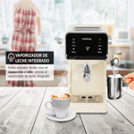 Cafetera Express Winco W1927 Con Espumador De Leche Digital Touch 20 BAR - Beige