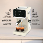 Cafetera Express Winco W1927 Con Espumador De Leche Digital Touch 20 BAR - Beige