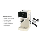 Cafetera Express Winco W1927 Con Espumador De Leche Digital Touch 20 BAR - Beige
