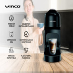 Cafetera Winco W1926 Expreso Cápsulas Tipo Nespresso 20 BAR - Negro