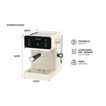 Cafetera Express Negra Winco W1927 Con Espumador De Leche Digital Touch 20 BAR