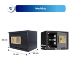Caja Fuerte de Seguridad Digital Alta Resistencia Waggs Negro/Dorado