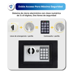 Caja Fuerte Digital Electronica de Seguridad Waggs con Combinación 22 X 17CM
