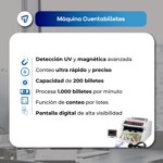Contadora de Billetes Maquina Fija con Detector Billetes Falsos Waggs