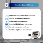 Contadora de Billetes Maquina Fija con Detector Billetes Falsos Waggs