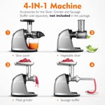 Exprimidor masticador AMZCHEF Slow Cold Press con espiral mejorada