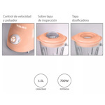 Licuadora Yelmo Lc-1010 Jarra De Vidrio 1.5l Pica Hielo 700w Color Rosa