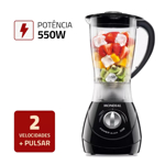 Licuadora Power 550w 1,5 Litros Negro Mondial 220v Negro/Plata L-28