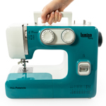 Maquina de Coser Lumina Flora Turquesa Trabajos Pesados con 24 Diseños de Puntada