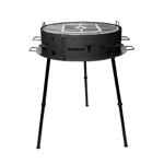 PARRILLA KANKAY - NEGRA 55 CM DIAMETRO HIERRO 28MM 3 PATAS DESMONTABLES
