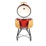 Kamado Omega Xxl 25 Parrilla Ahumador Movil Asador Roja