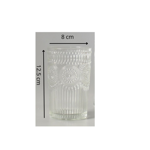 Set Botella + 4 Vasos de Vidrio con Relieve Agua Jugos
