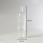 Set Botella + 4 Vasos de Vidrio con Relieve Agua Jugos