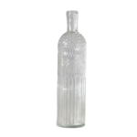 Set Botella + 4 Vasos de Vidrio con Relieve Agua Jugos