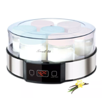 Yogurtera Smart-Tek YM750 Digital 7 Recipientes de Vidrio Capacidad Total 1.2 L