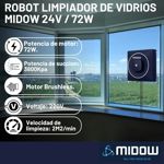 Robot Inteligente Limpia Vidrios Midow Interior Exterior 72w