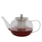 Tetera de vidrio 800 ml con filtro infusor y tapa acero inox