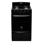 Cocina Escorial Palace Cristal 4 Hornallas Gas Envasado 51Cm Negra PAL51NL Con visor