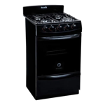 Cocina Escorial Palace Cristal 4 Hornallas Gas Envasado 51Cm Negra PAL51NL Con visor