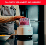Picadora 123 + licuadora 1 litro 750w Moulinex color blanco
