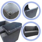 Juego De Living Minimalista Sillón+ Mesa + 2 puff Chenille GRIS