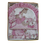 Juego de sábanas moises / catre estampada rosa