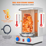 Máquina De Parrilla Shawarma Vevor De 5.9 Kg Con 2 Quemadore