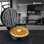 Wafflera Redonda Suono Regulable Placas Antiadherentes 1200W