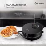 Wafflera Redonda Suono Regulable Placas Antiadherentes 1200W