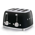 Tostadora Smeg 50s Retro Line negra con ranuras 4x4