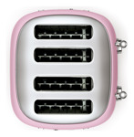 Tostadora Smeg Rosa Retro De 4 Rebanadas Con Ranuras Extra A