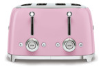 Tostadora Smeg Rosa Retro De 4 Rebanadas Con Ranuras Extra A