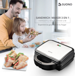 Sandwichera Waflera Suono HOG0162 3 en 1 Antiadherente 750W
