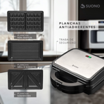 Sandwichera Waflera Suono HOG0162 3 en 1 Antiadherente 750W