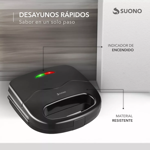 Waflera Electrica Suono HOG0227NE 750W Antiadherente Negra