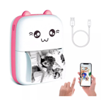 Mini Impresora Térmica Sin Tinta Portátil Bluetooth Waggs Rosa