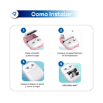 Mini Impresora Térmica Sin Tinta Portátil Bluetooth Waggs Rosa
