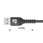 Power Cable mallado 2.0 Usb C Aluminio Microcase 1.8Mtrs