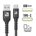 Power Cable mallado 2.0 Usb C Aluminio Microcase 1.8Mtrs