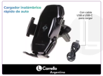 Cargador Inalámbrico Soporte P/ Auto Carrello Carga Rápida