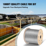 Cable De Acero Inoxidable Vevor 3/16 1000 Pies Con 4700 Lb