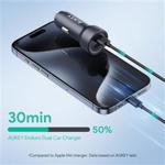 Cargador de coche Aukey Dual de 65 W y 2 puertos