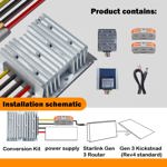 Convertidor de corriente xhuic de 12 V a 57 V DC Step Up para Starlink Gen
