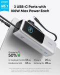 Portátil Power Bank Anker de 25 000 mAh con tres puertos USB-C de 100 W