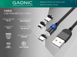 Kit Gadnic de Cargador Portátil y Cable Usb Magnético Carga Rápida