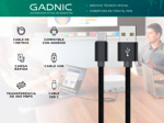 Cable Cargador USB C Gadnic Compatibilidad Universal Android 
