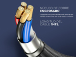 Cable Usb Magnético Gadnic 3 en 1 Carga Rápida 1mts Type C - Micro Usb - Lightning 