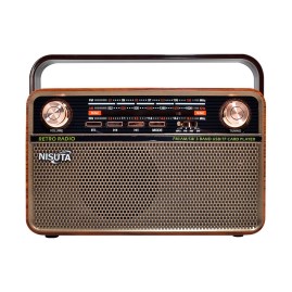 Radio Am/Fm Vintage Con Mp3/Bt,Aux  Nsrv21 Marrón