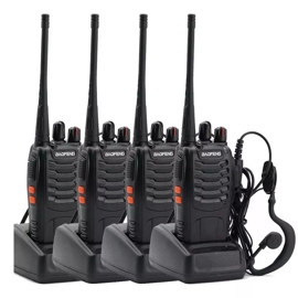 Kit X 4 Handies Unibanda Bf888S 16Ch Uhf Negro